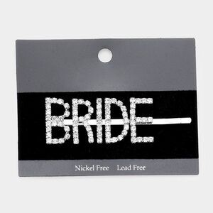 BRIDE Rhinestone Hair Silver Bobby Pin